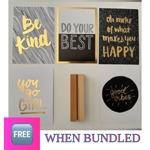 🆓 Free When Bundled Set of 5 Inspirational Quote Cards with Wood Stand